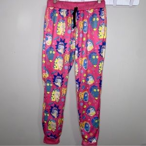 Electro Threads RARE Rick and Morty monster alien pink jogger pants size Large
